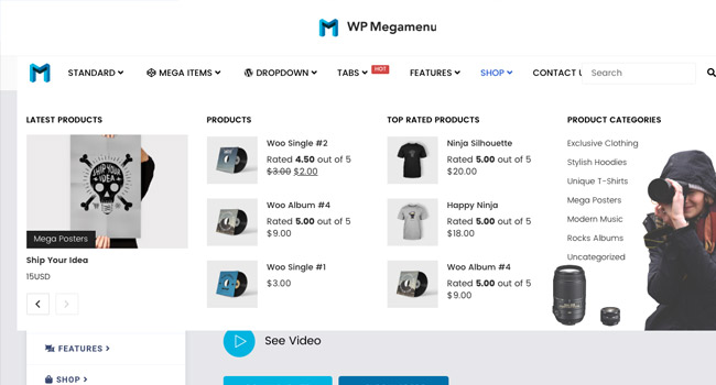 WooCommerce Compatible Mega Menu